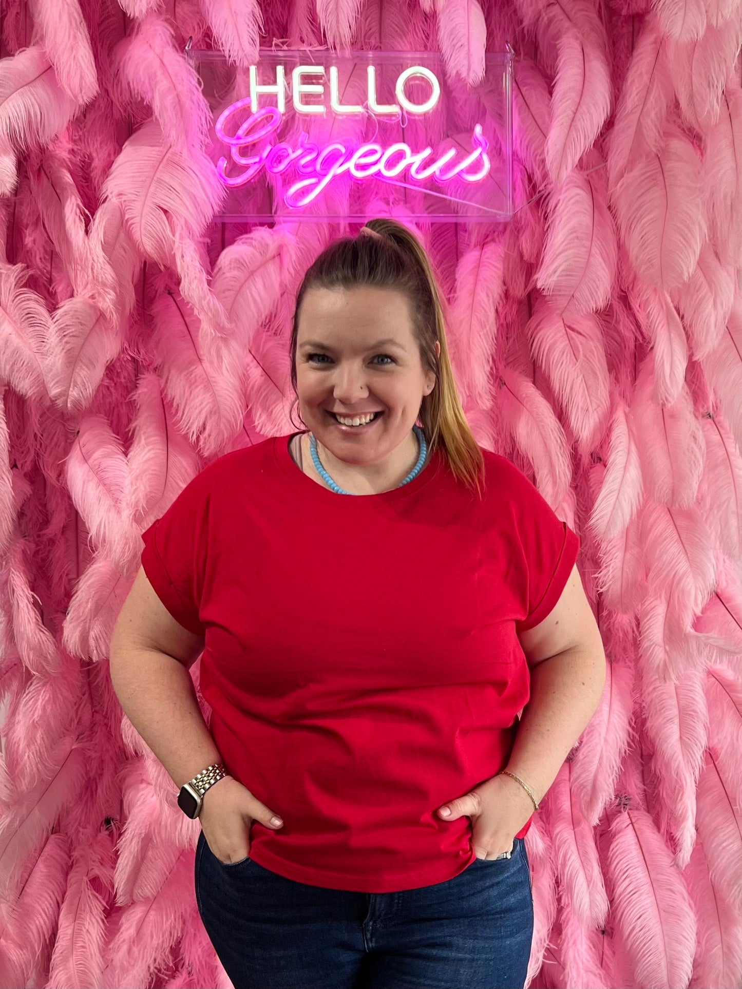 Round Neck Folded Short Sleeve T Shirt (Plus Size Exclusive!) Available in 5 Colors!