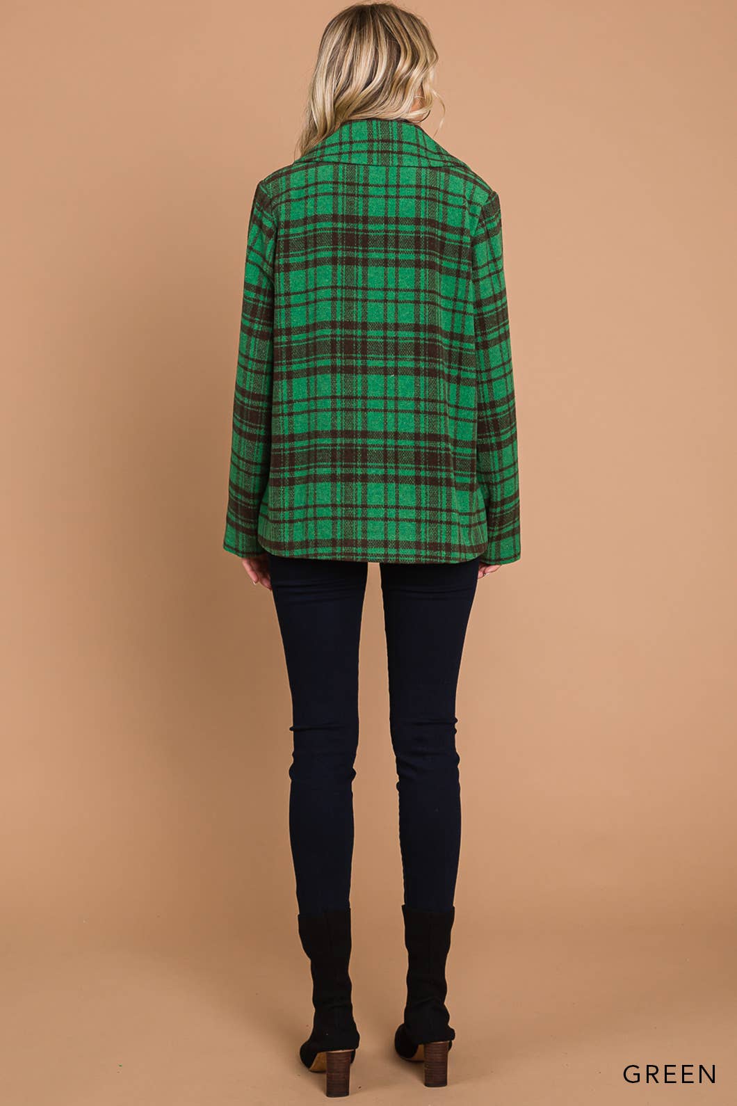 Green Plaid Warm & Cozy Fully Lined Coat