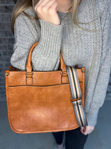 Faux Leather Crossbody Bag with Handles
