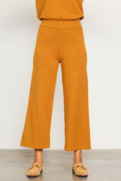 Mustard Knit Cropped Pants (Includes Plus)