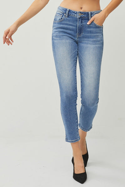 Medium Wash Mid Rise Skinny Jeans (Includes Plus!)