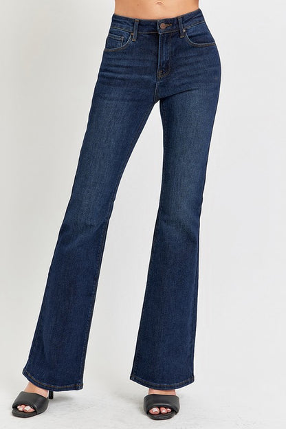 Dark Wash High Rise Flared Jeans (Includes Plus!) - Risen Jeans