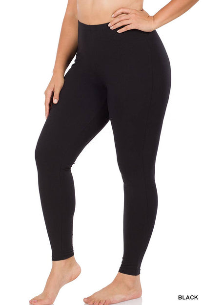 Black Cotton Everyday Leggings (Includes Plus!)