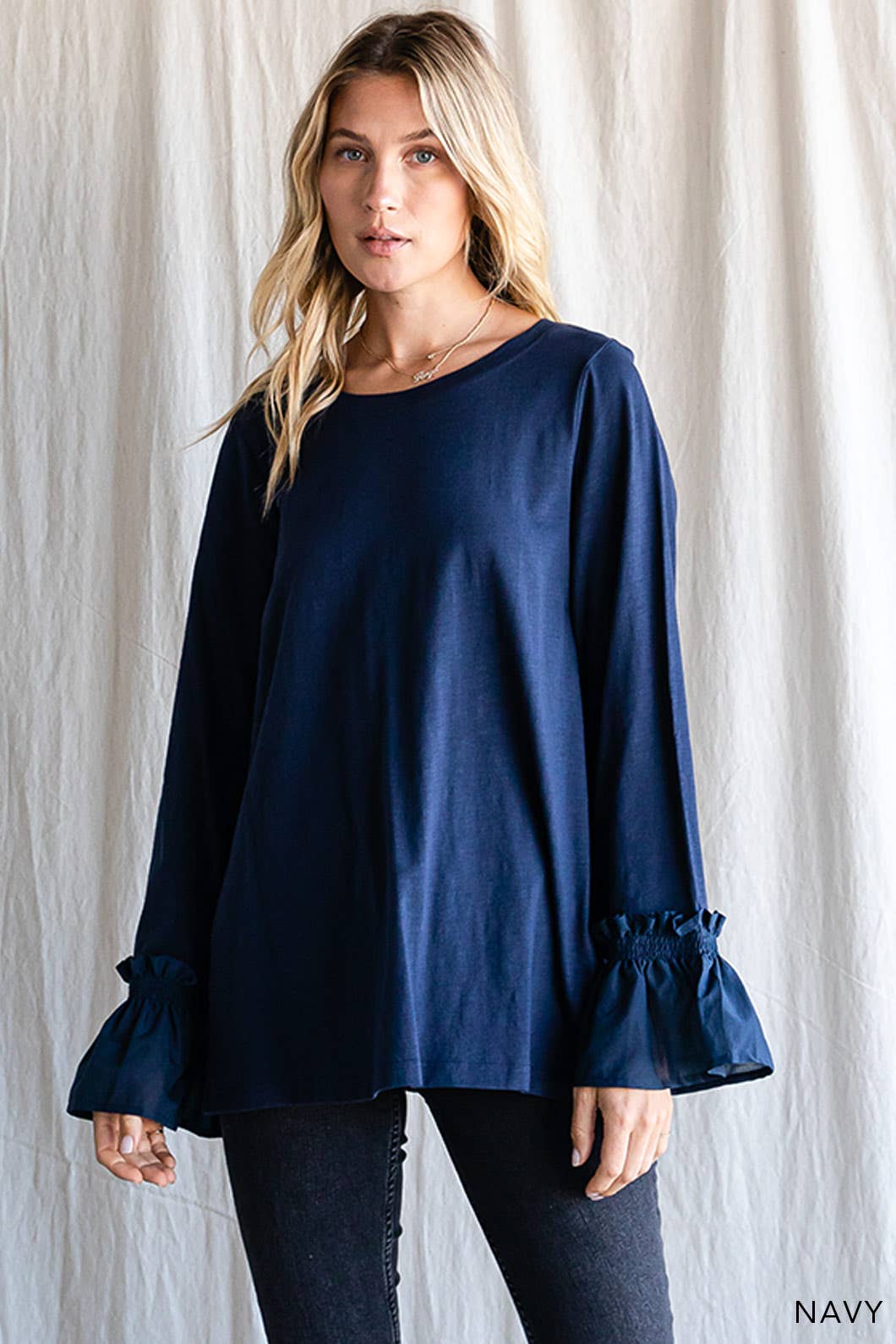 Navy Washed Cotton Tunic