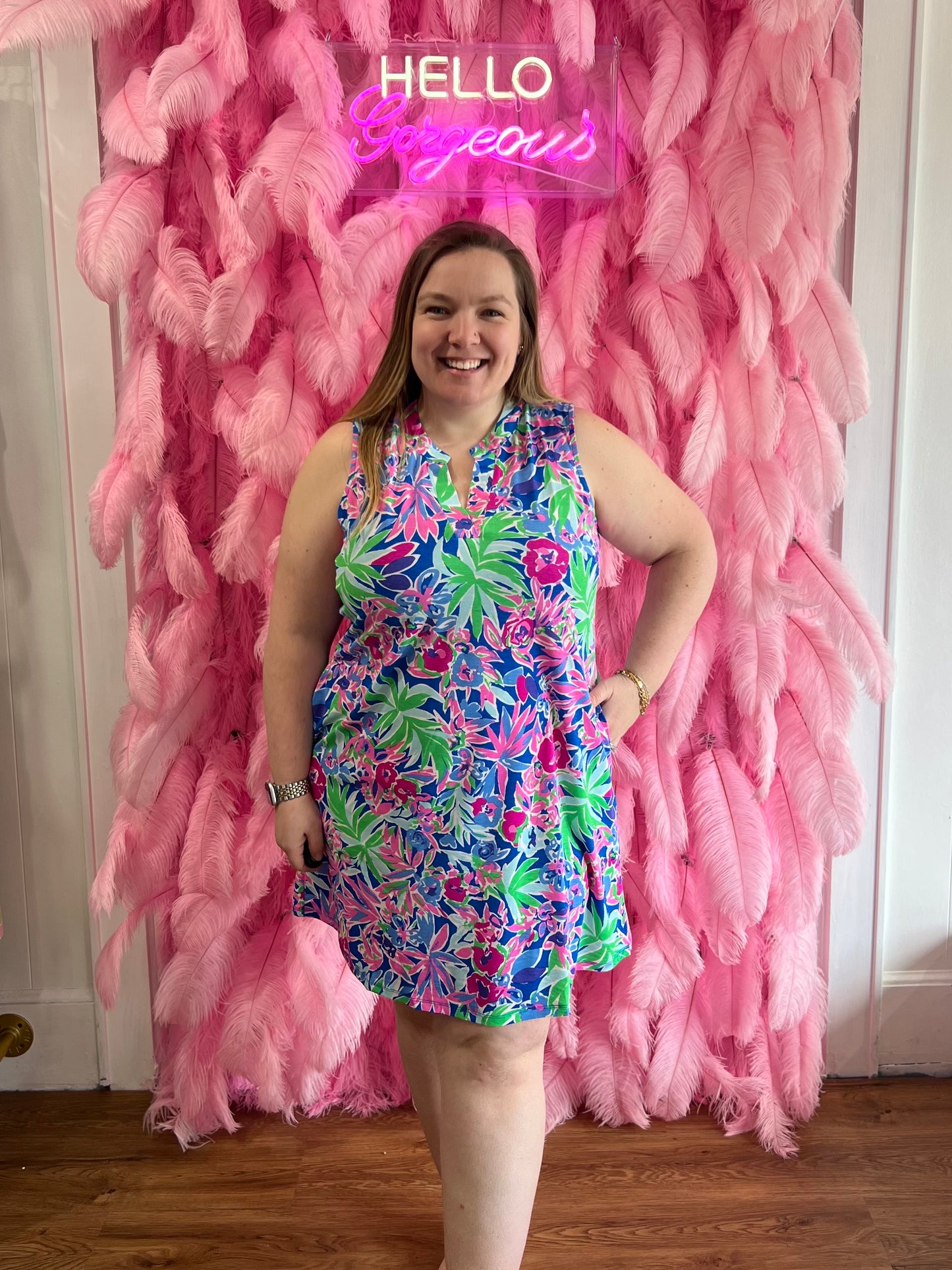 Tropical Summer Floral Mini Dress