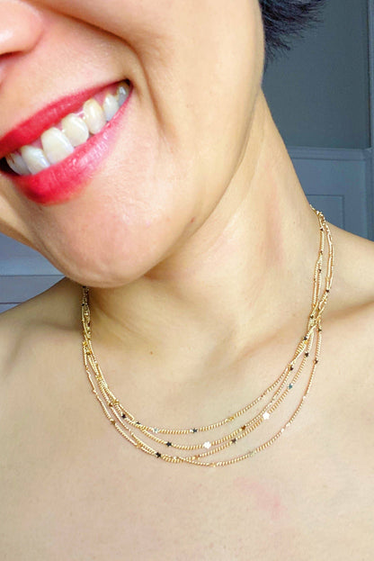 Gold Tiny Stars Convertible Necklace (Or Bracelet)