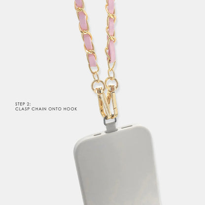 Hot Pink Vegan Leather Phone Chain - Wristlet Style