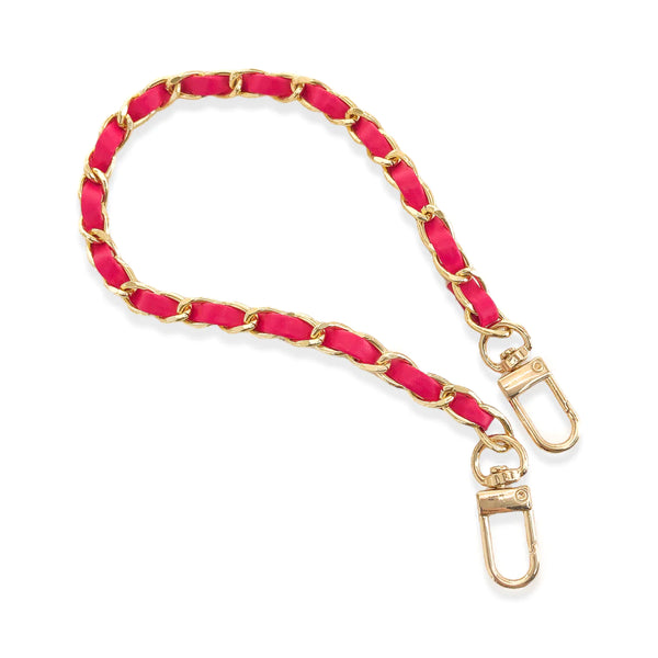 Hot Pink Vegan Leather Phone Chain - Wristlet Style