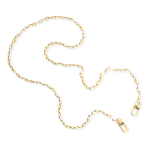 White Enamel and Gold Phone Chain