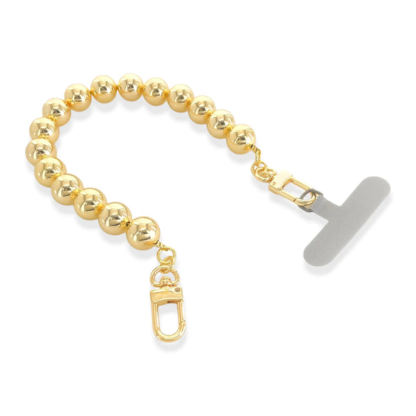 Gold Ball Beaded Phone Chain - Wristlet Style