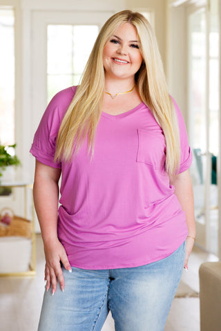 Absolute Favorite V-Neck Top in Orchid (ONLINE EXCLUSIVE!)