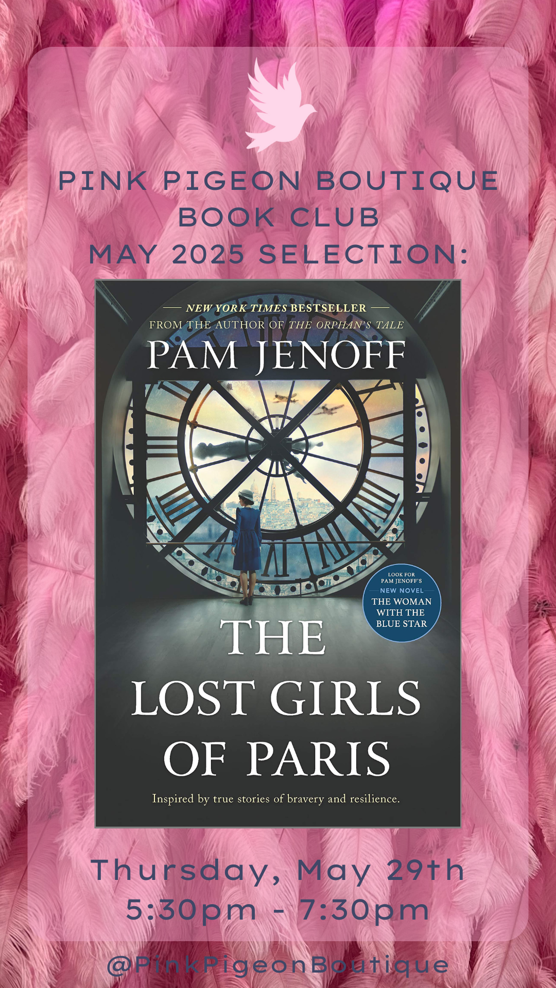 Pink Pigeon Page Turners: Sip, Shop and Stories - Monthly Book Club - May 29th, 2025
