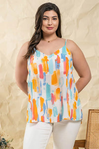 Multicolor Brush Stroke Woven Tank Top (Plus Exclusive!)