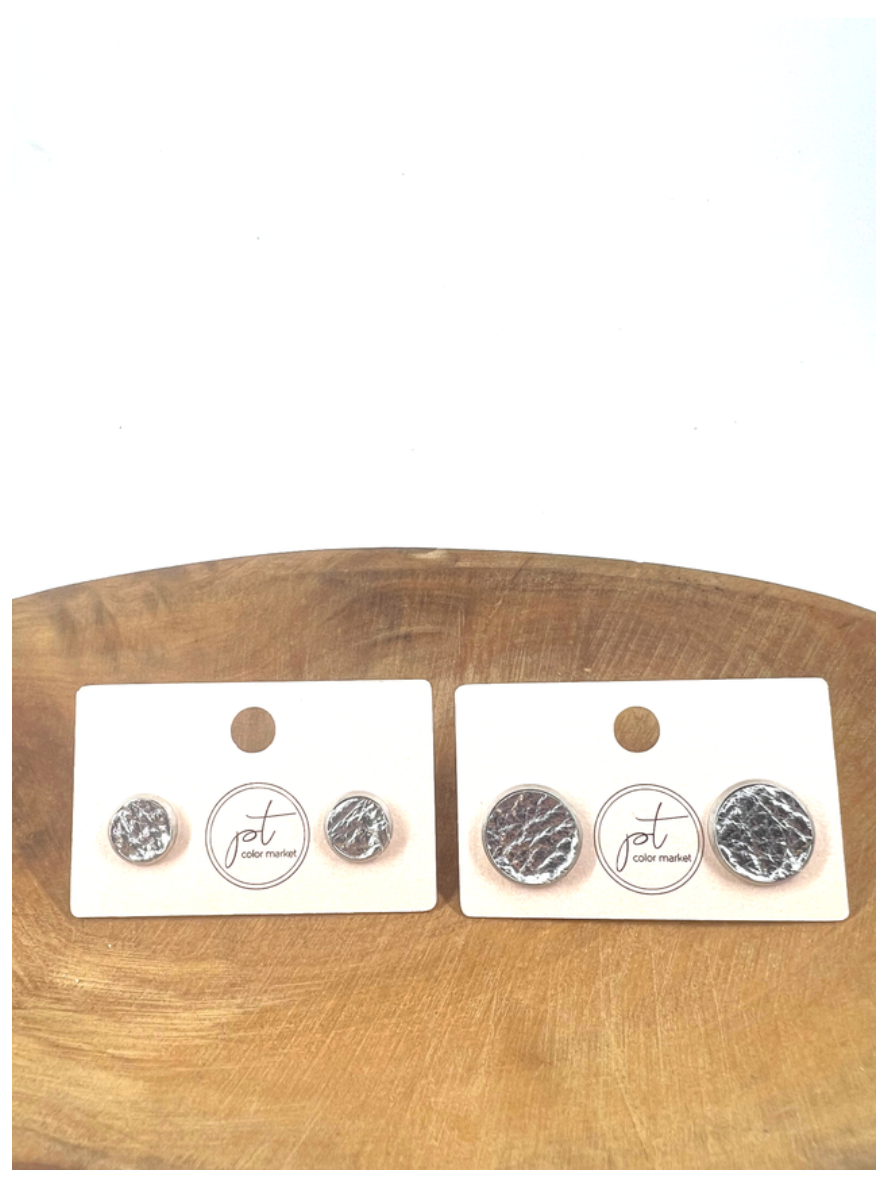 Leather Stud Earrings (Available in 5 Colors and 2 Sizes!)