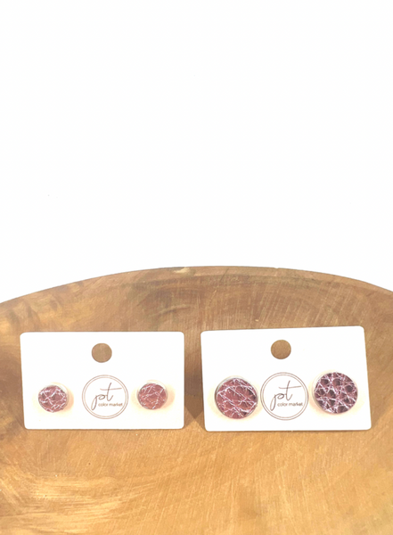 Leather Stud Earrings (Available in 5 Colors and 2 Sizes!)