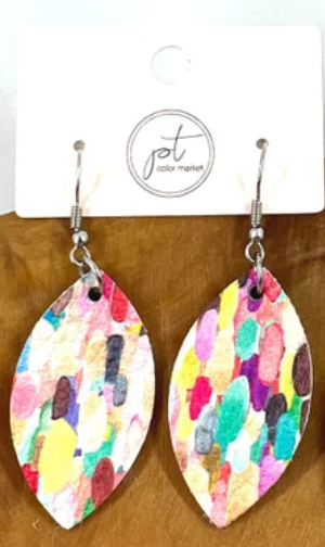 Leather Mini Leaf Earrings (Available in 5 Colors!)