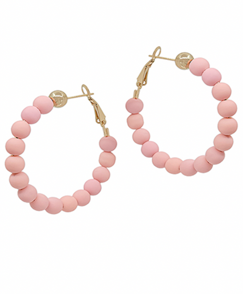 Clay Bead Hoop Earrings