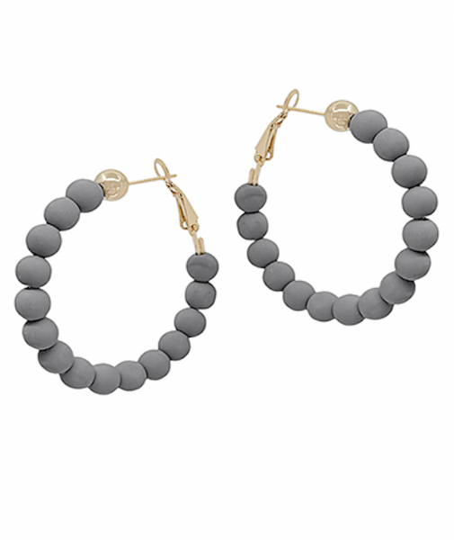 Clay Bead Hoop Earrings