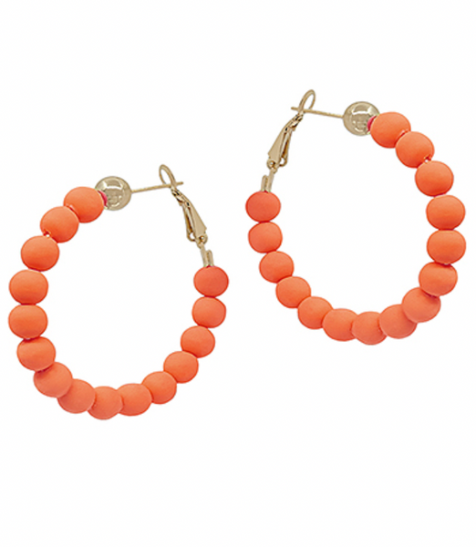Clay Bead Hoop Earrings
