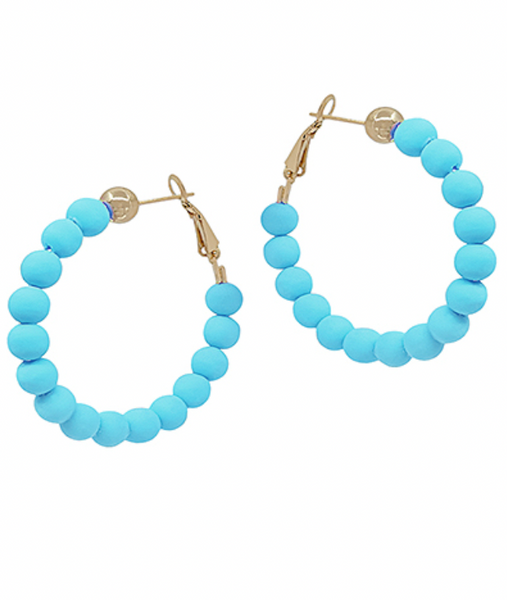 Clay Bead Hoop Earrings