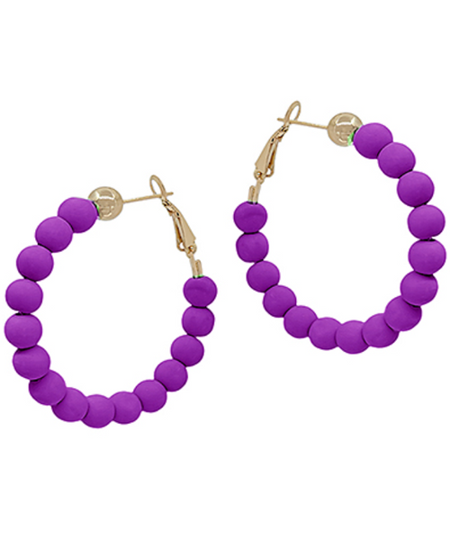 Clay Bead Hoop Earrings