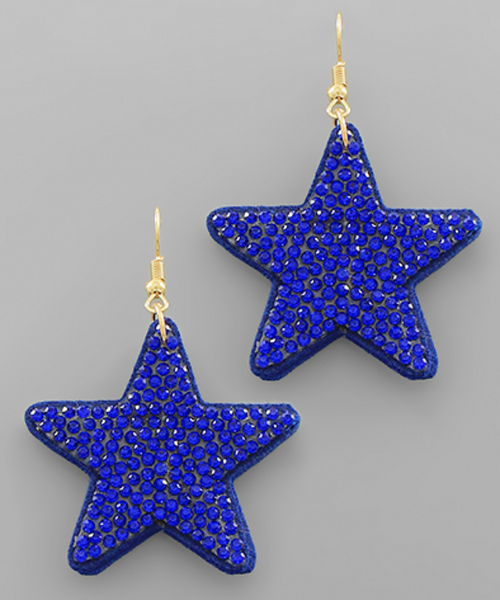 Pave Crystal Star Earrings (2 Colors Available)