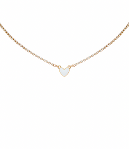White Heart Crystal Chain Necklace