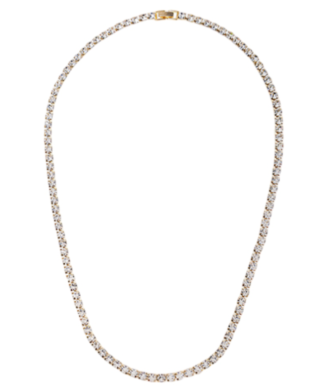 Tennis Necklace (5mm 24in) (Available in Gold or Silver Finish)