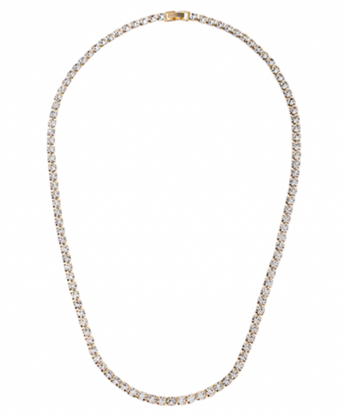 Tennis Necklace (5mm 24in) (Available in Gold or Silver Finish)