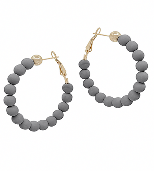 Clay Bead Hoop Earrings