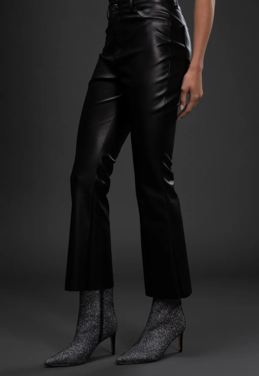 Black Faux Leather High Waisted Pants
