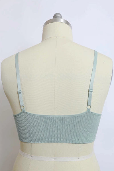 Sage Lace Longline Seamless Bralette with Adjustable Straps