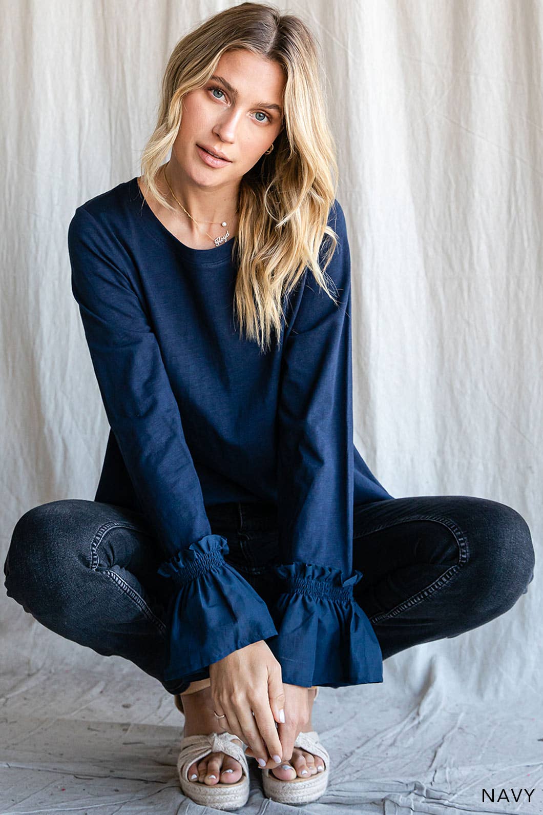 Navy Washed Cotton Tunic