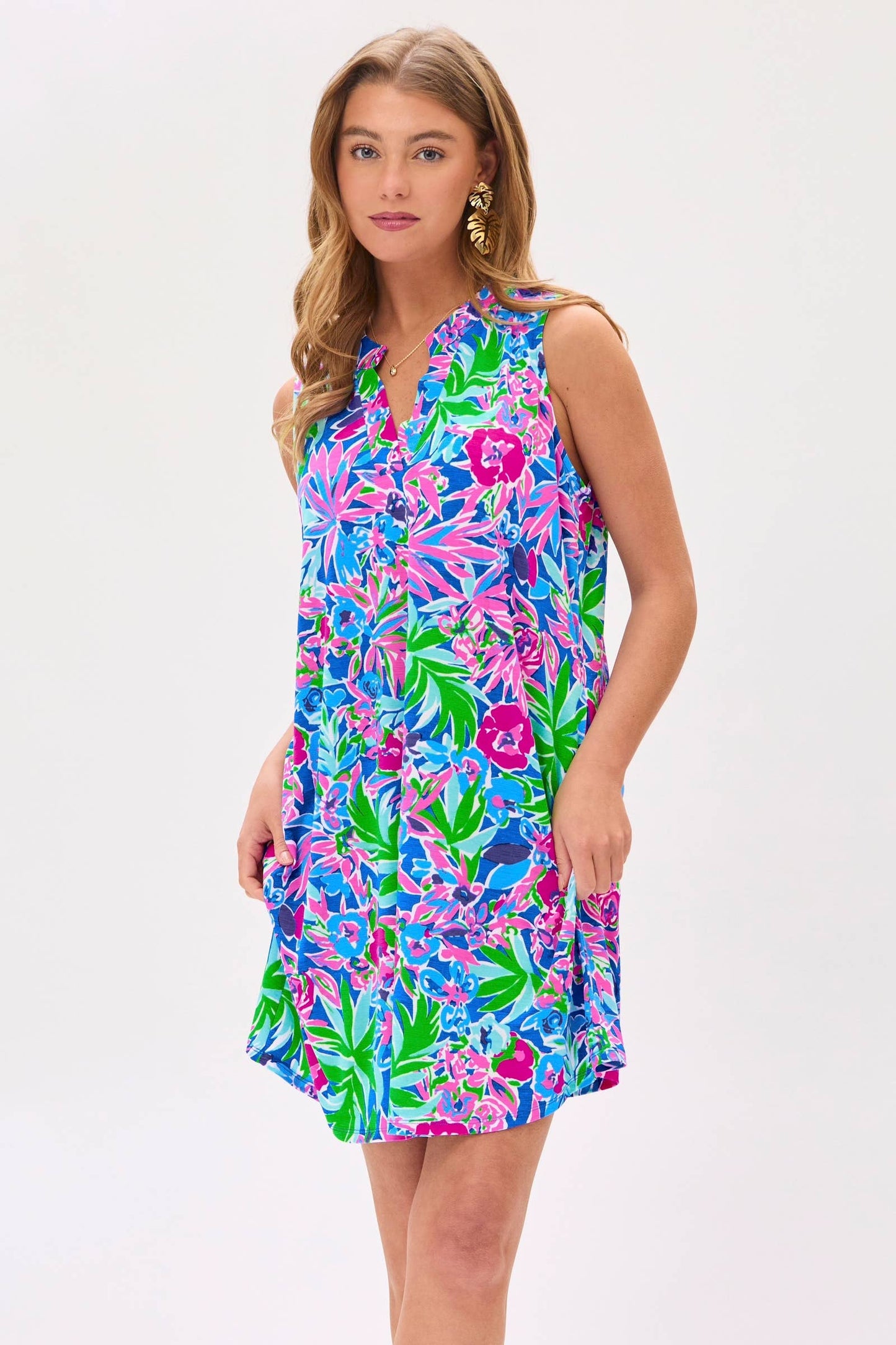 Tropical Summer Floral Mini Dress
