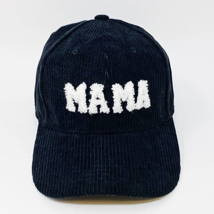 Black Corduroy Mama Ball Cap