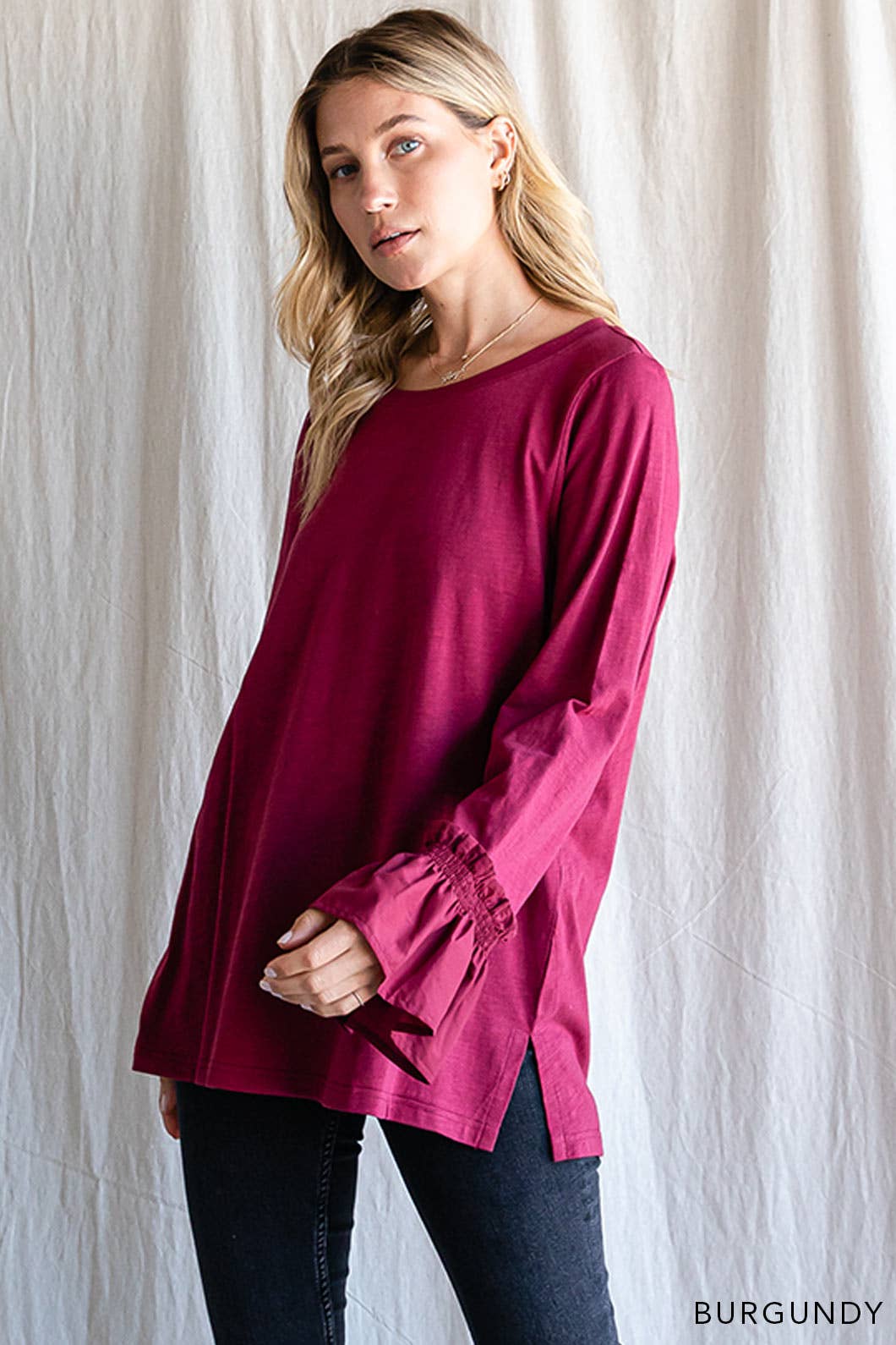 Burgundy Washed Cotton Tunic