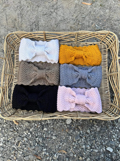 Cinched Bow Top Knit Headband