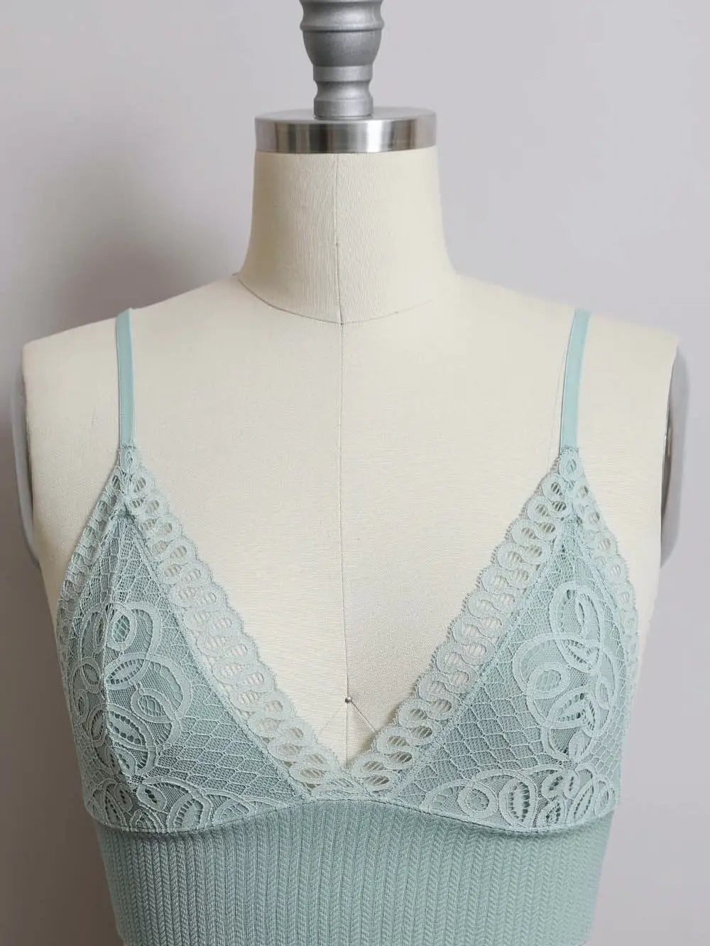 Sage Lace Longline Seamless Bralette with Adjustable Straps
