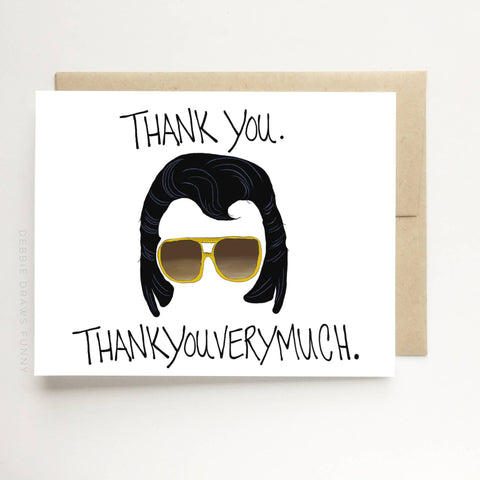 Elvis 'Thank You, Thank you very much' Funny Thank You Card