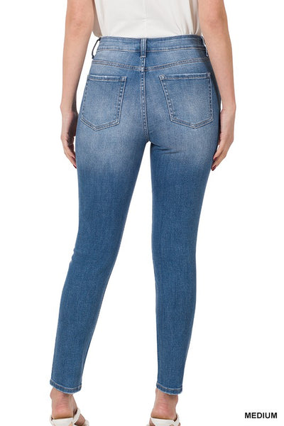 Medium Wash High Rise Skinny Jeans