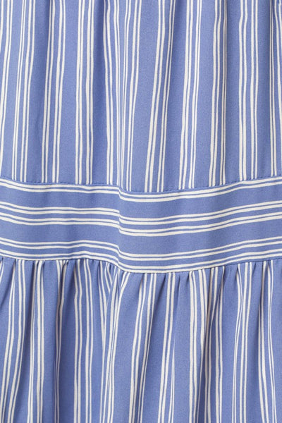 Blue with White Stripes Tie Shoulder Maxi Dress (Includes Plus!)