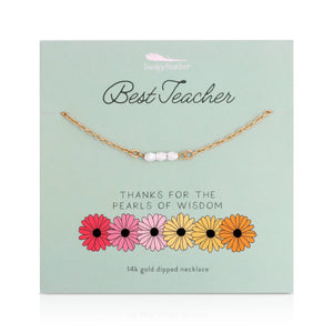 Best Teacher Celebrations Necklace - Pearl