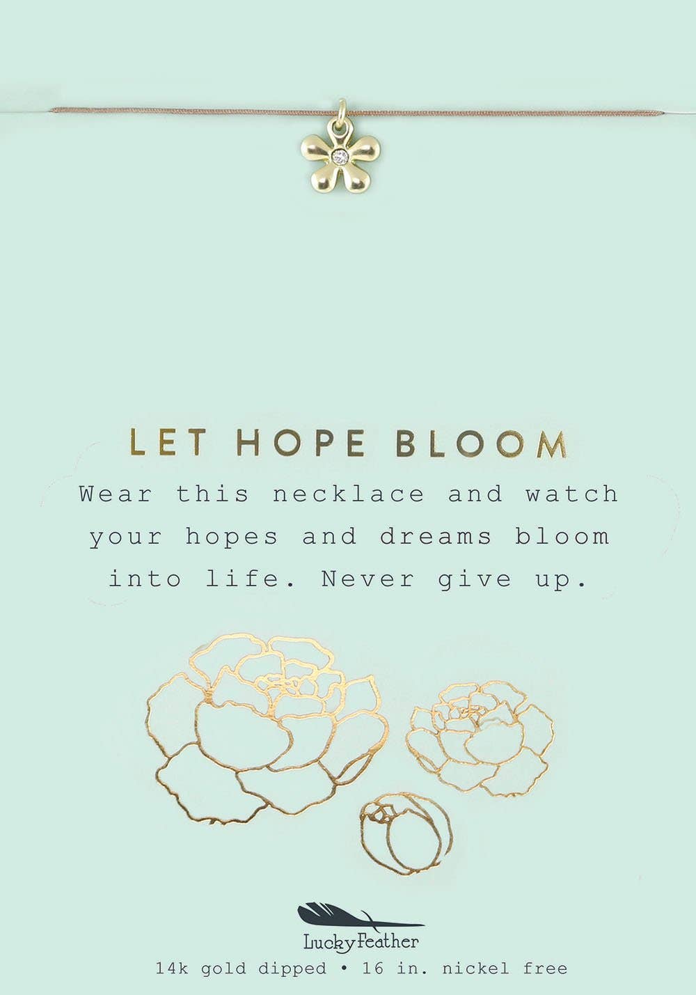 Let Hope Bloom - Flower- New Moon Gold Necklace