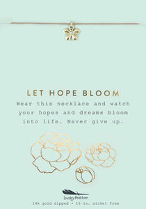 Let Hope Bloom - Flower- New Moon Gold Necklace