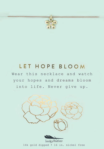 Let Hope Bloom - Flower- New Moon Gold Necklace