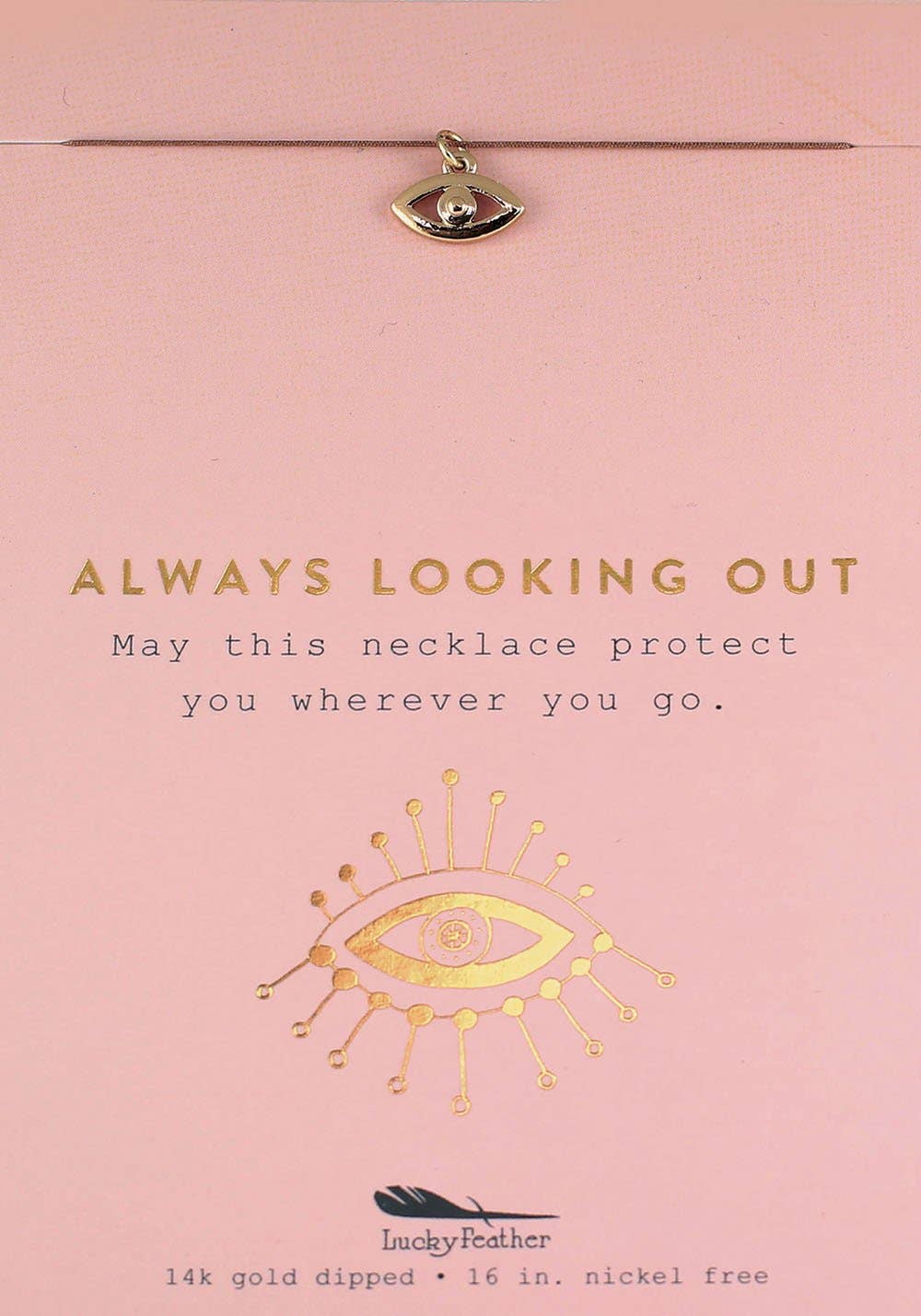Always Looking Out - Evil Eye - New Moon Gold Necklace