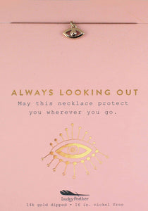 Always Looking Out - Evil Eye - New Moon Gold Necklace