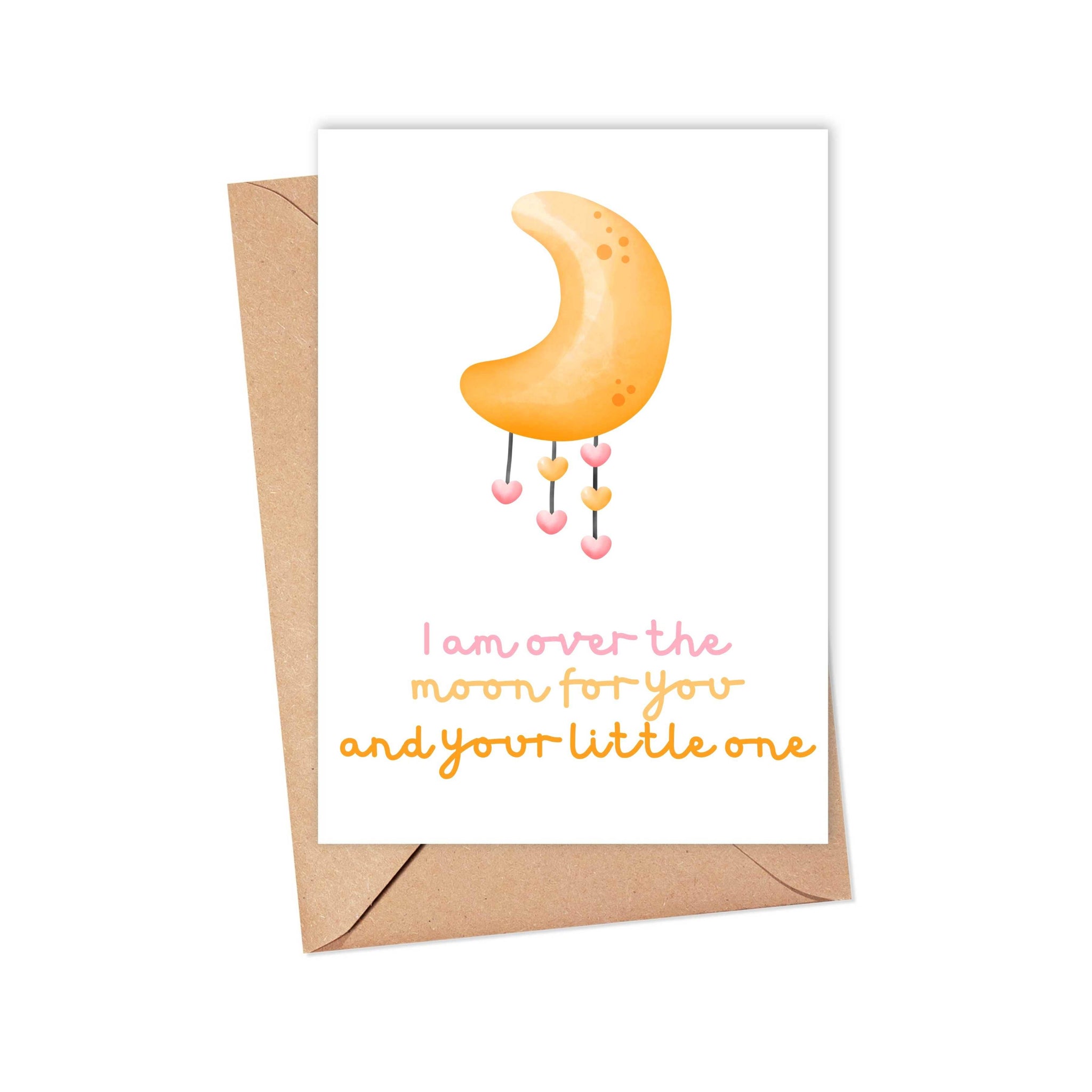 Over the Moon Cute Baby Card for Expectant Mothers