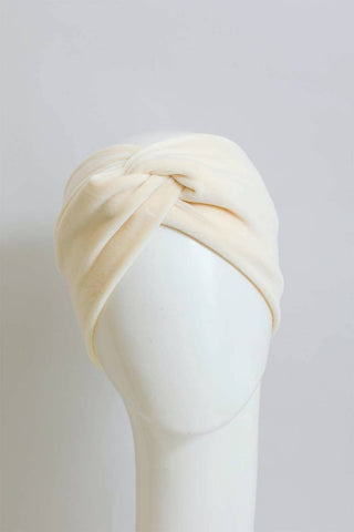 Super Soft Twisted Velvet Headbands: White
