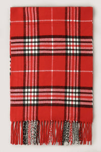 Red and Black Giant Check Cashmere Feel Muffler Scarf